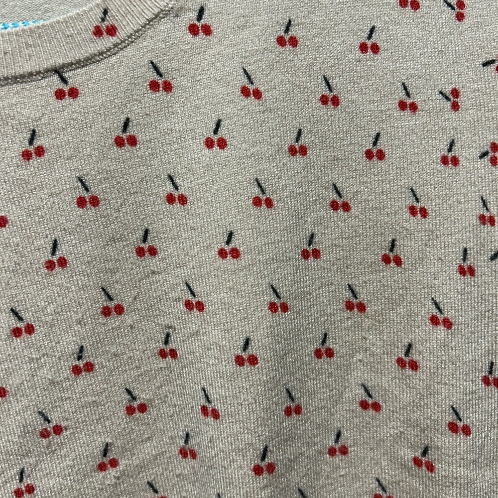 Super Cute Cherries Print Crewneck Sweater - Picture 4 of 4